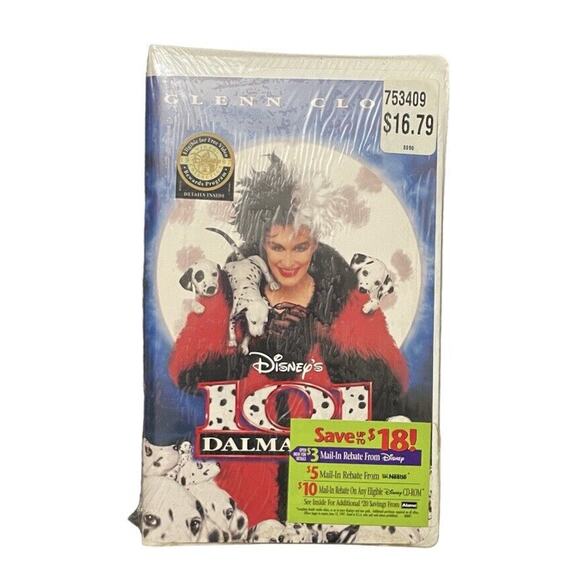 101 Dalmatians Glenn Close 1996 1997 Disney's VHS Release Sealed NEW